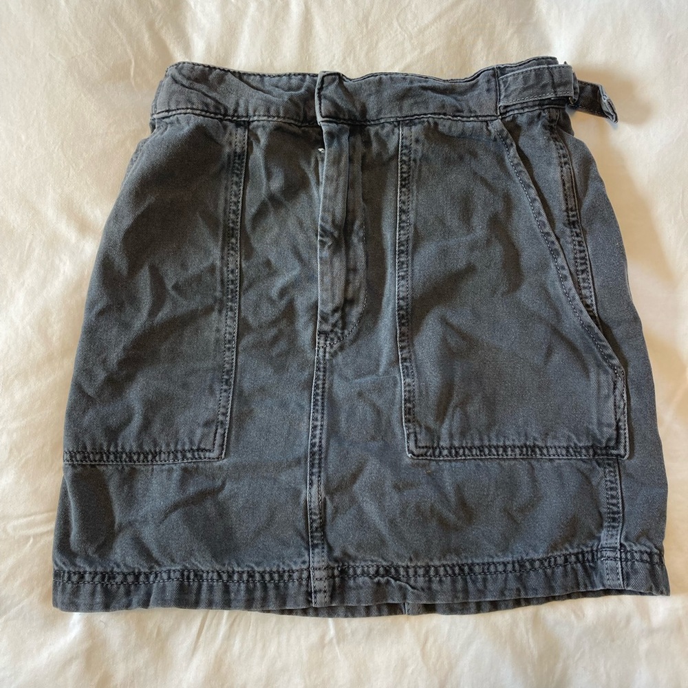 Free People Grey Denim Skirt